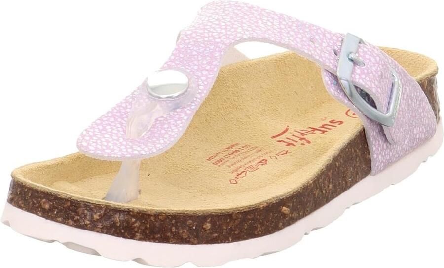 Comfortabele meisjes pantoffels met gesp en glitter