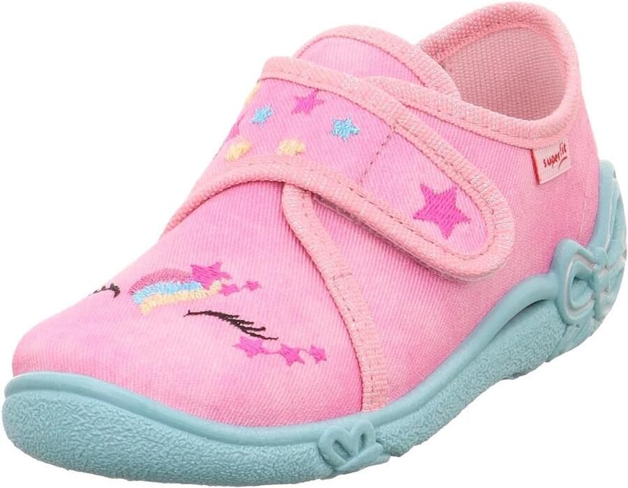 Comfortabele meisjes pantoffels met klittenband roze