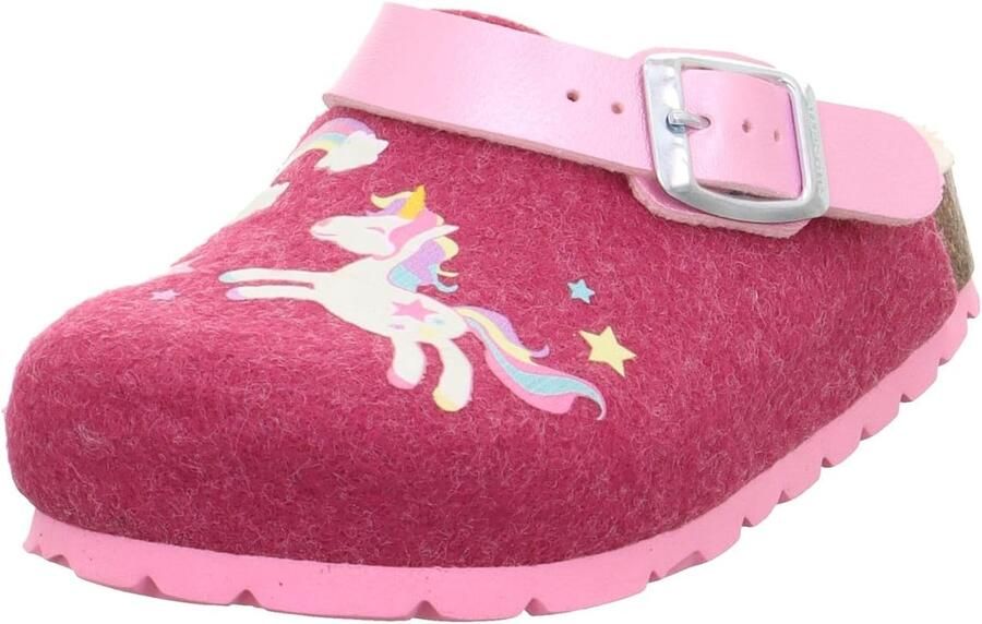 Comfortabele meisjes pantoffels met kurken voetbed