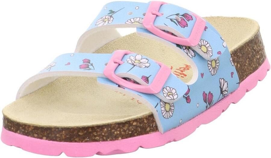 Comfortabele meisjes pantoffels met kurken voetbed voor binnen en buiten