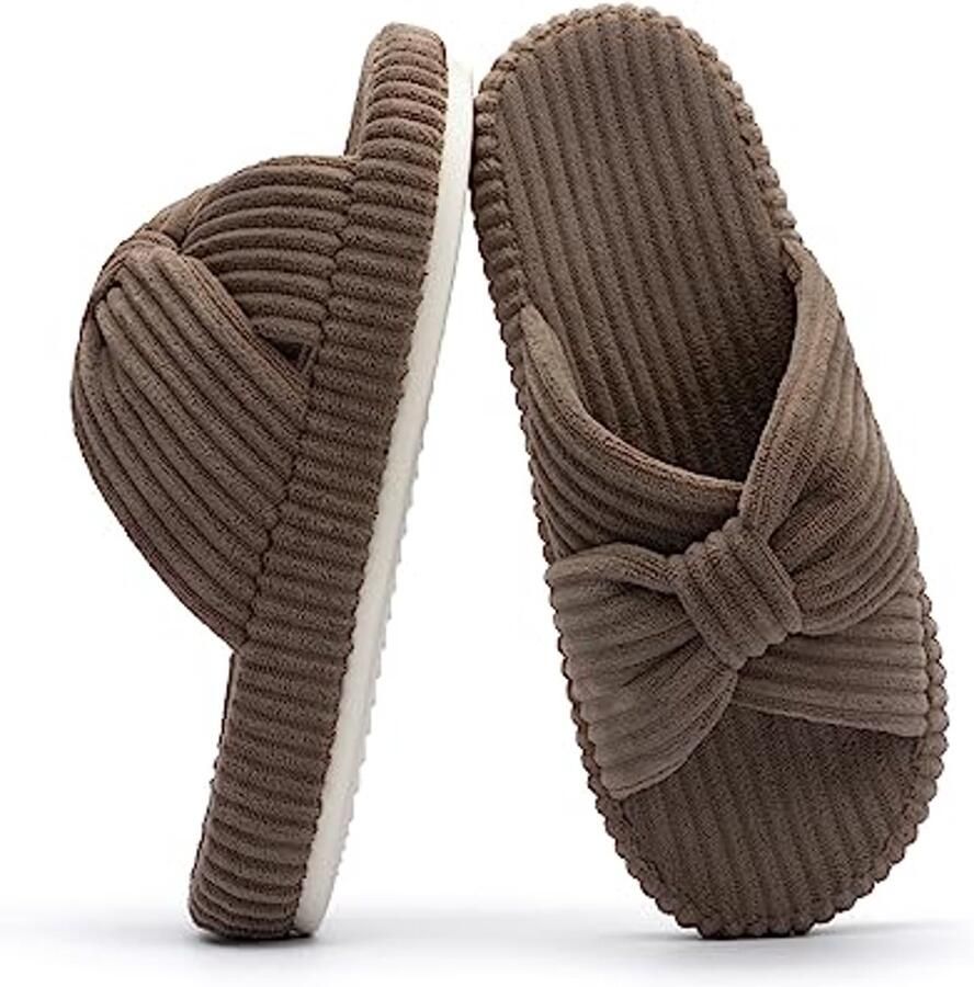 Comfortabele Memory Foam Pantoffels voor Dames met Kruisbanden Trendy Huisslippers
