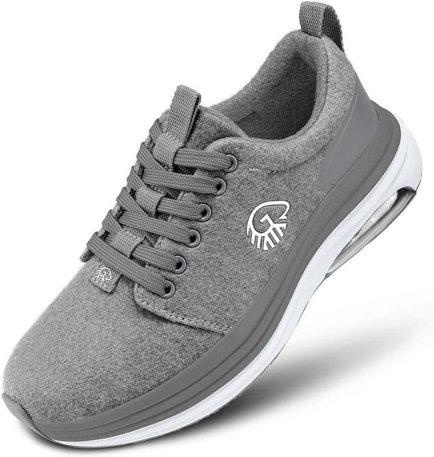 Comfortabele Merino Wollen Sneakers met Schokdemping en Uitneembaar Voetbed