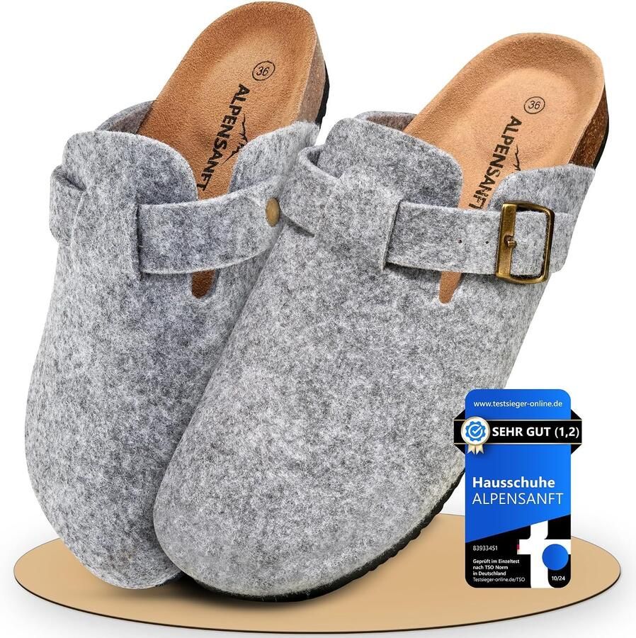 Comfortabele Merkenloze Pantoffels Unisex met Band en Kurken Zool Grijs