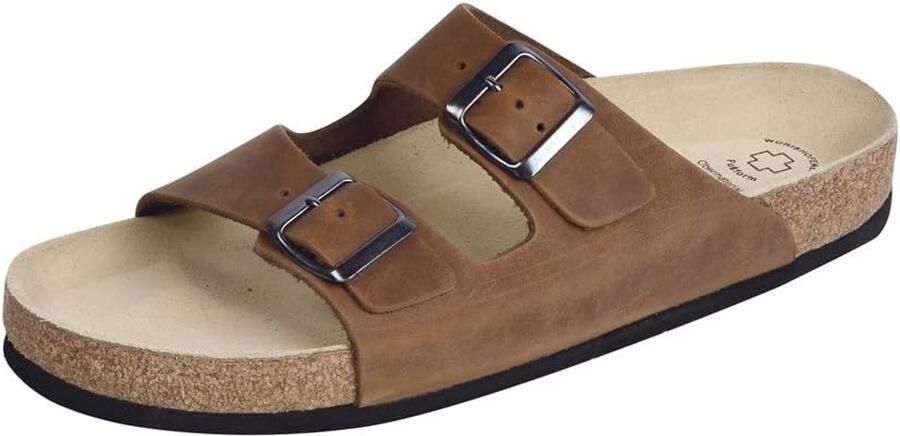 Comfortabele Merkloze Leren Mules Bruin
