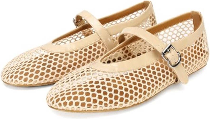 Comfortabele mesh ballerina's voor dames Modieuze Mary Jane flats voor dagelijks gebruik