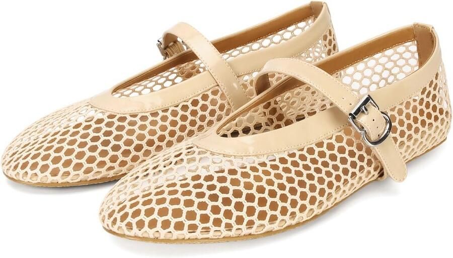 Comfortabele mesh ballerina's voor dames Modieuze Mary Jane flats voor dagelijks gebruik