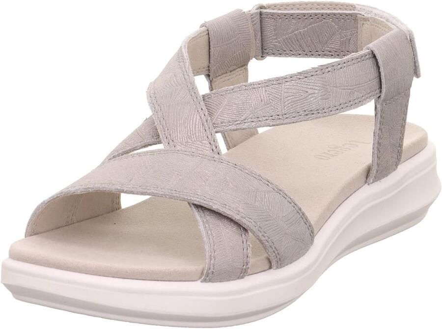 Comfortabele Nappa Lederen Sandalen Dames Zilver
