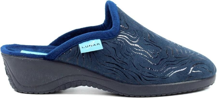 Comfortabele Navy Pantoffels voor Dames met Gouden Accent