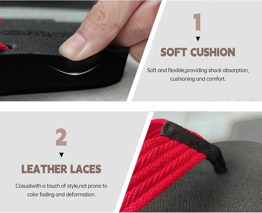 Comfortabele open teen slippers voor badkamer en strand Leren thongsandalen met kussen slip-on ontwerp voor de zomer