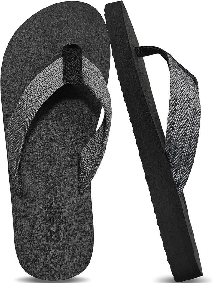 Comfortabele open teen slippers voor badkamer en strand Leren thong sandalen met kussen en slip-on ontwerp
