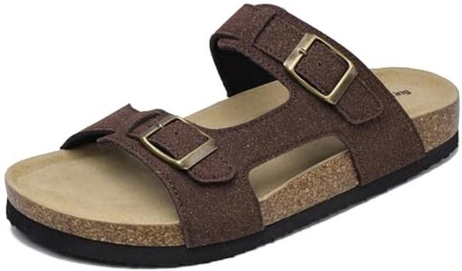 Comfortabele Orthopedische Slide Sandalen met Natuurlijk Kurk Voetbed Zomer Muiltjes voor Dames