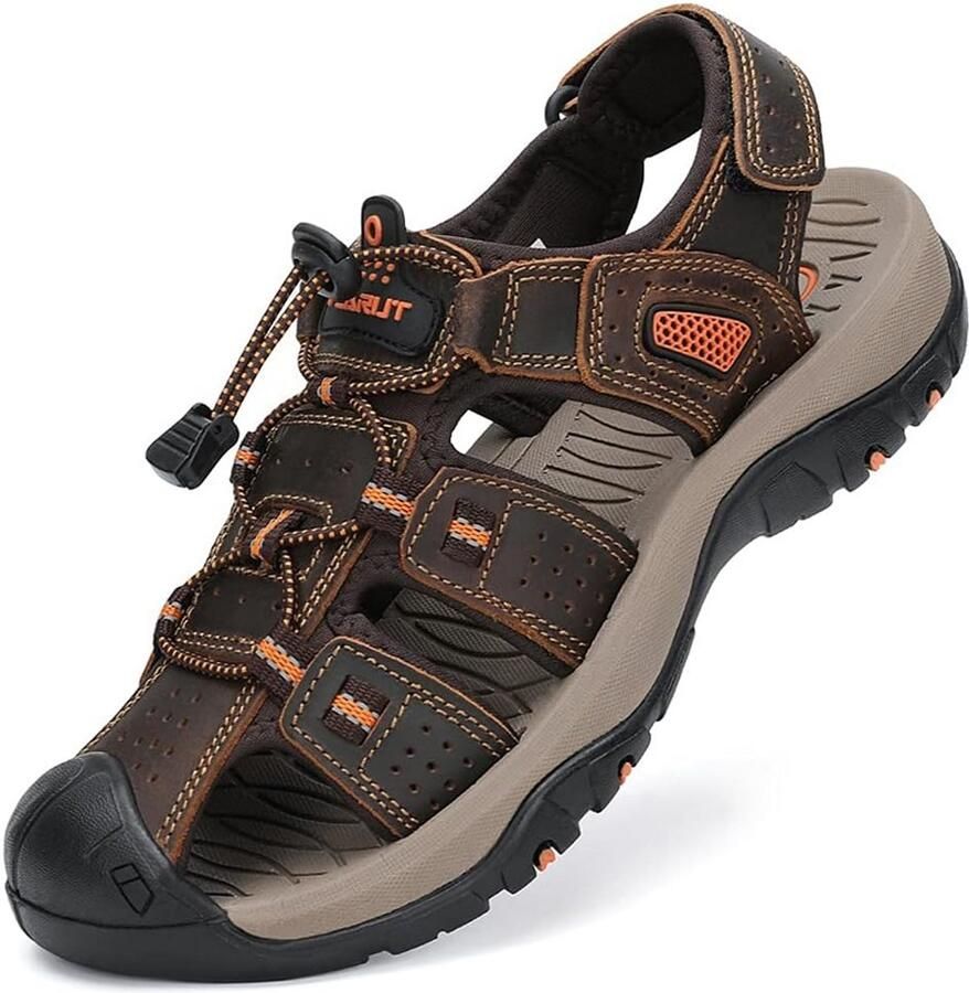 Comfortabele Heren Outdoorsandalen van Leer voor Wandelen en Trekking