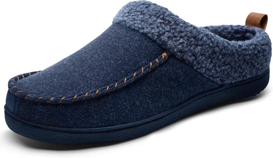 Comfortabele Pantoffels voor Heren Warme Slip-on Huisschoenen met Fluffy Traagschuim en Antislipzool