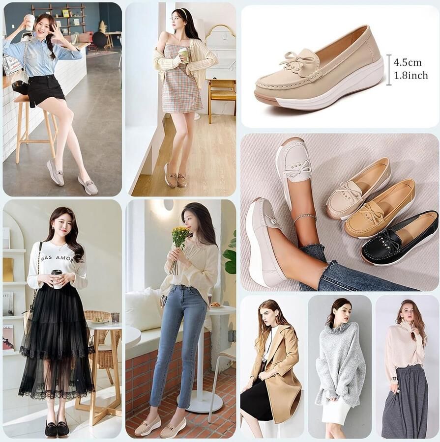 Comfortabele Plateau Loafers voor Dames met Stevige Zool en Kettingsieraden