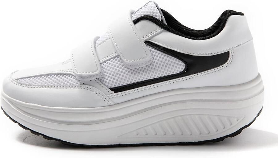 Comfortabele Plateau Sneakers met Klittenband voor en Casual Sportschoenen voor Fitness en Gym