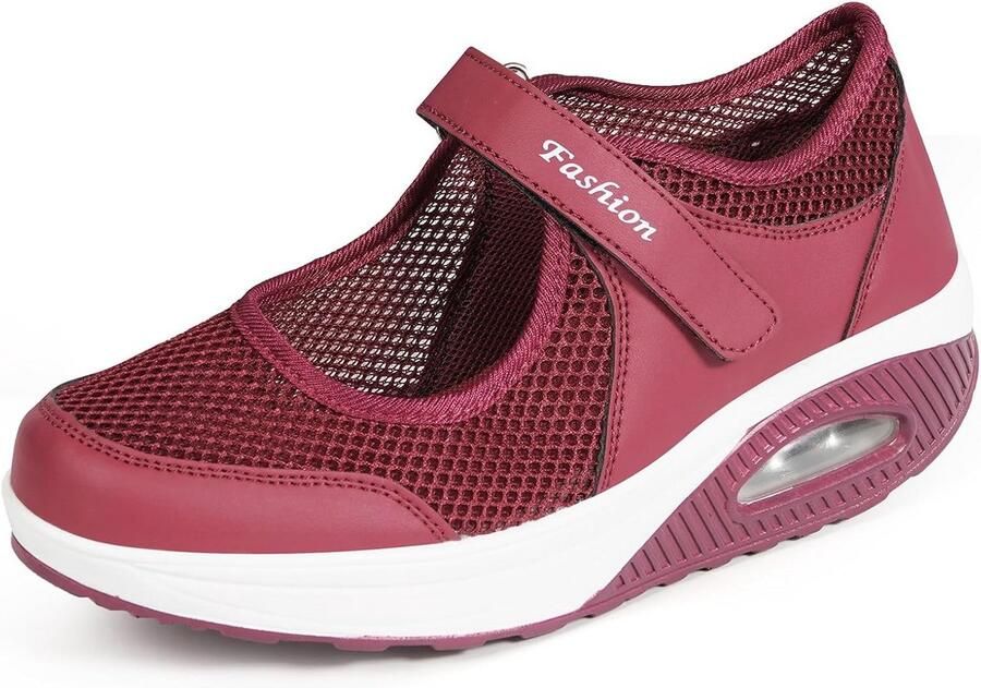 Comfortabele Platform Sandalen Dames met Klittenband Ademende Mesh Zomersneakers