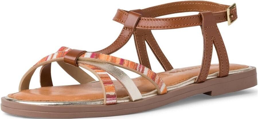 Comfortabele Platte Sandalen voor Dames in Cuoio Kleur Zomer Schoenen
