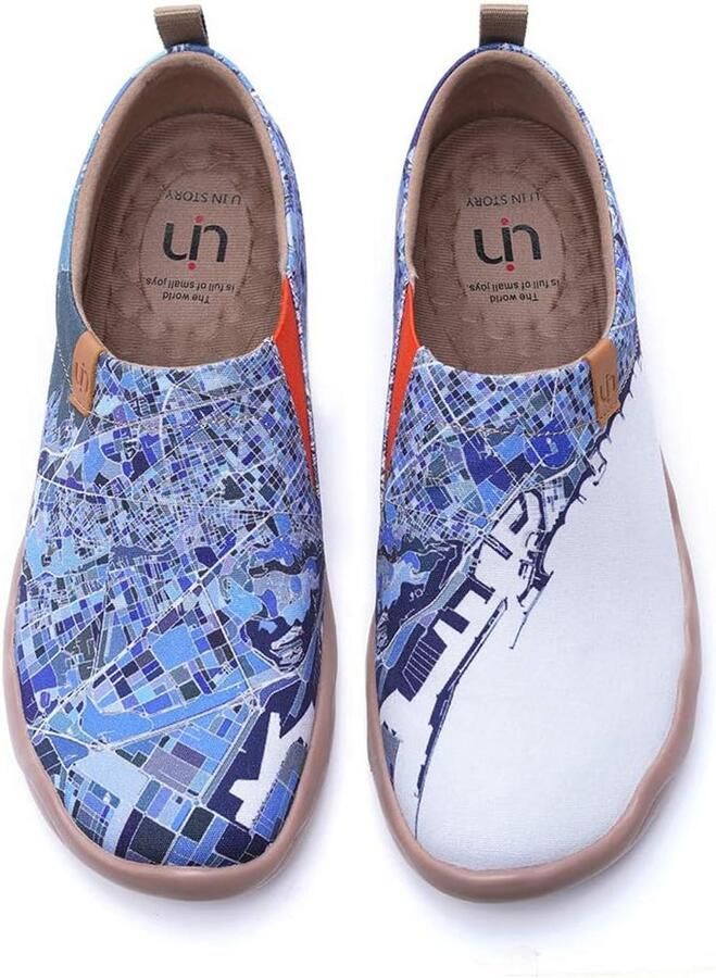 Comfortabele Platte Schoenen Dames Canvas Loopschoenen Artistiek Design