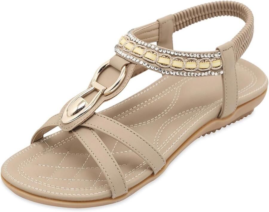 Comfortabele Platte Zomersandalen Dames Zachte Voetbed & Antislip Bohemian & Strand Schoenen