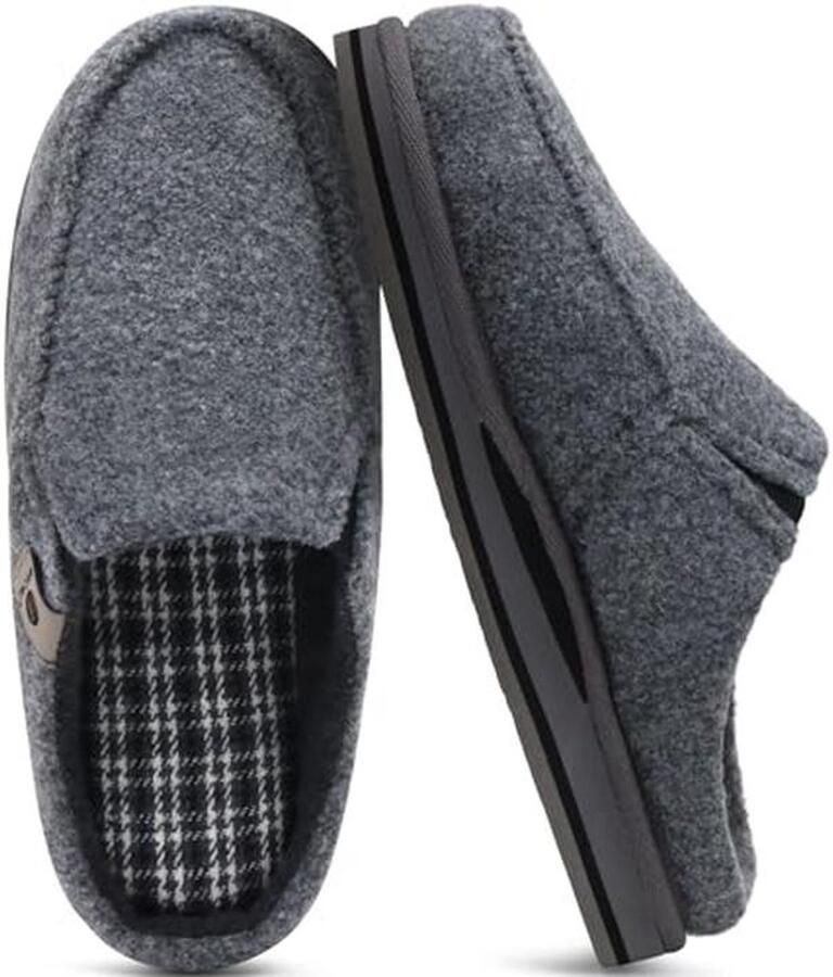 Comfortabele Pluche Slippers voor Heren met Memory Foam en Antislip Zool