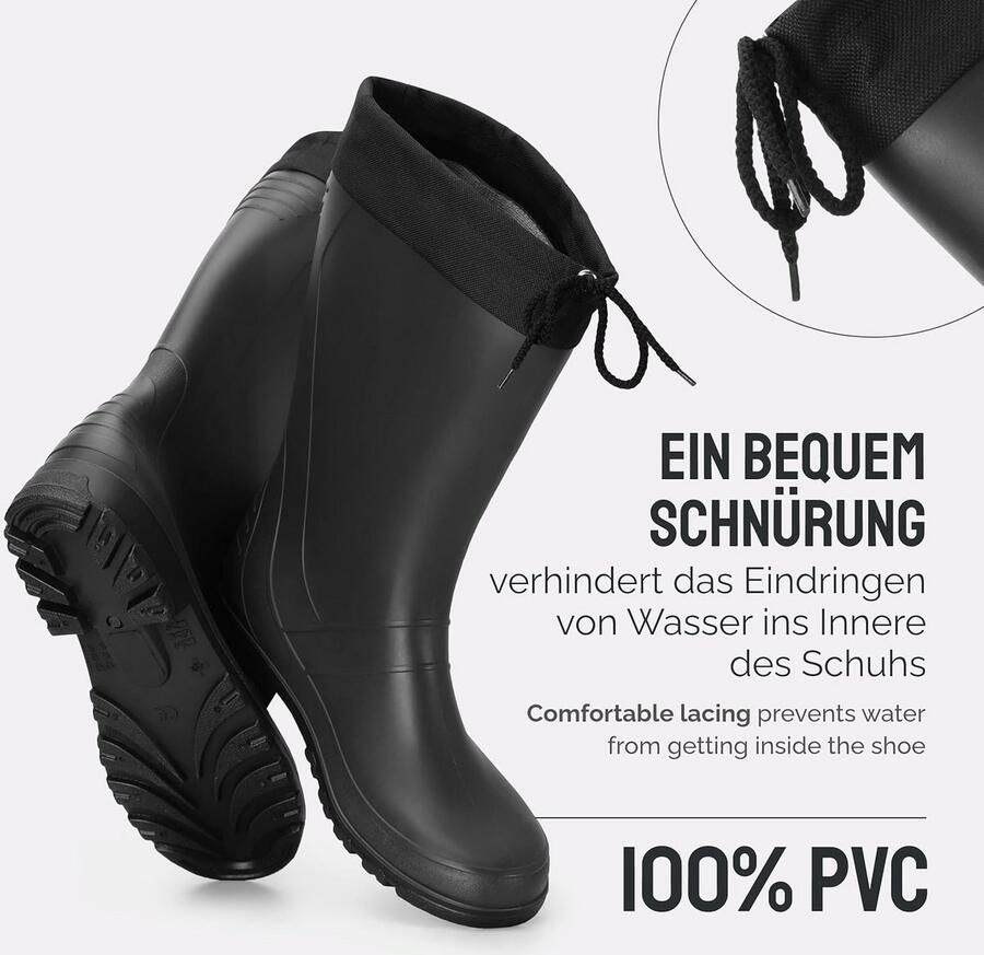 Comfortabele PVC Regenlaarzen voor en Antislip en Waterdicht