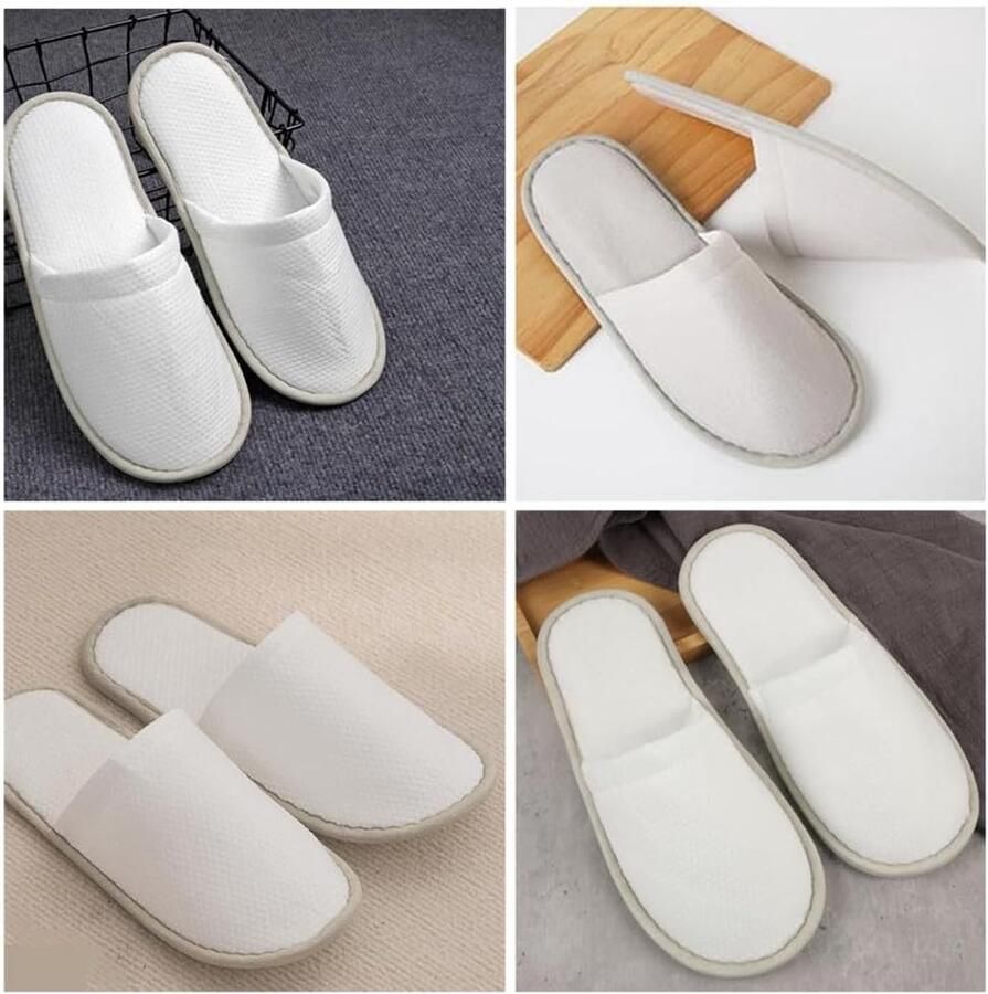 Comfortabele Reisslippers voor Hotels en Thuis Antislip Gastenpantoffels Ideaal voor Spa en Feesten Set van 3 Paar