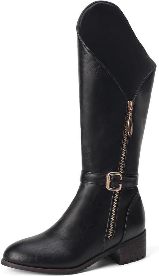 Comfortabele Rijlaarzen voor Dames met Brede Kuit en Zijrits