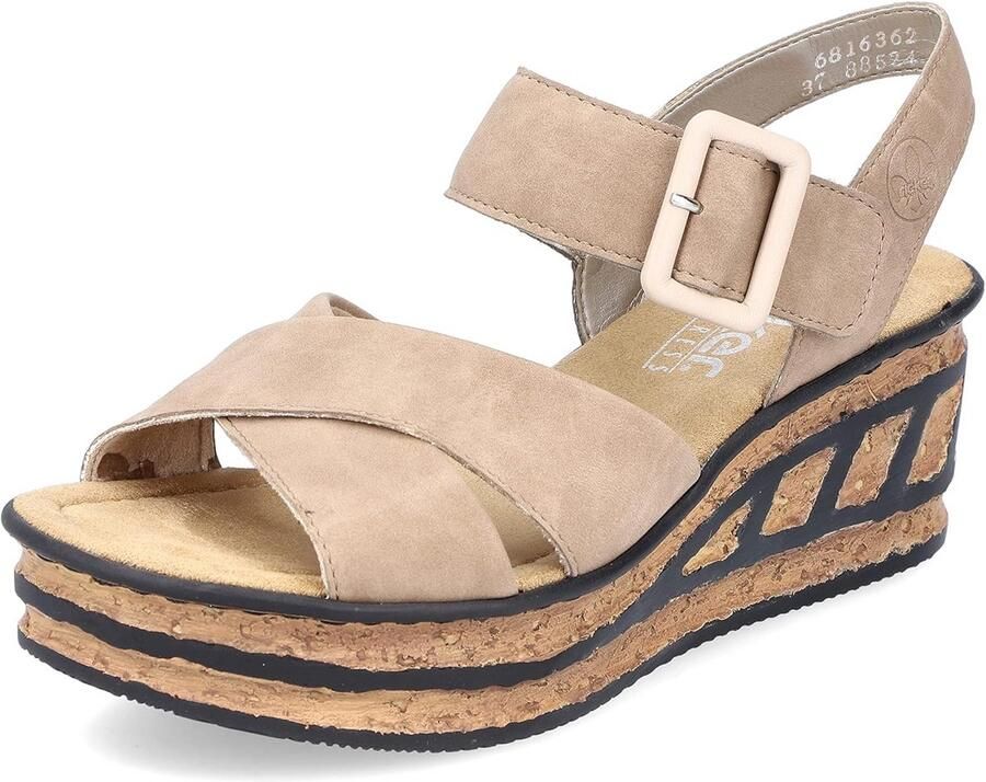 Comfortabele Sandalen Dames met Wedge Hak en Klittenbandsluiting