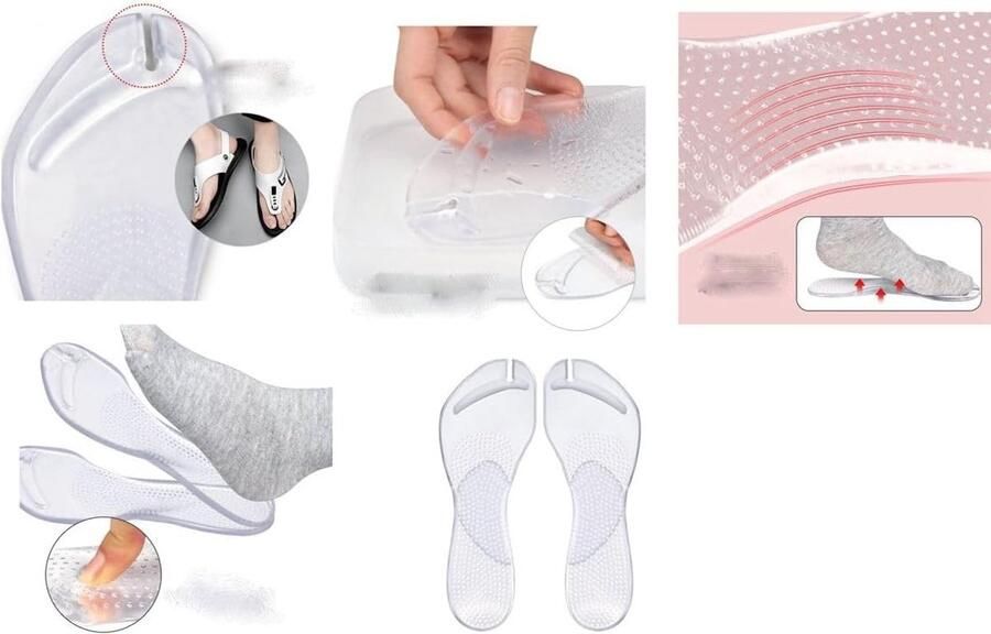 Comfortabele teenbescher de gelpads met kussens en hielondersteuning voor flip flops en sandalen antislip en zelfklevend
