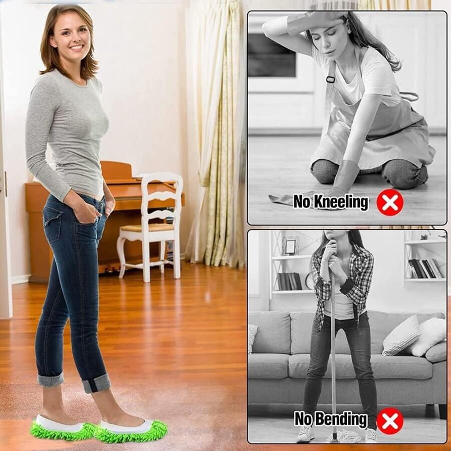Comfortabele Schoenen voor Thuis Microvezel Moppen Slippers Wasbaar en Herbruikbaar Ideaal voor Huishoudelijke Schoonmaak Verkrijgbaar in 5 Kleuren