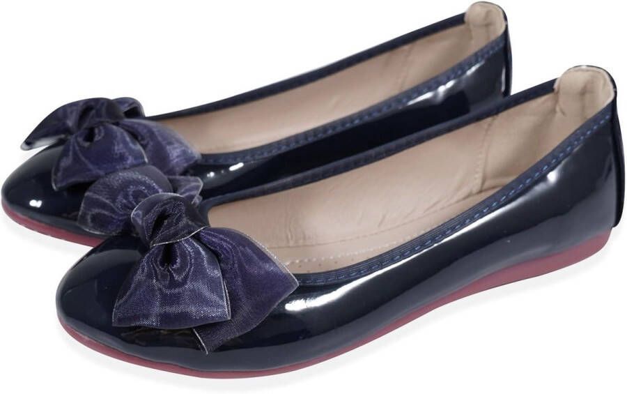 Comfortabele slip-on ballerina's voor dames met vlinderdas ideaal voor werk en kantoor