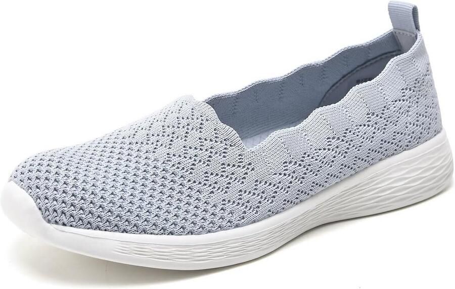 Dames Wandelschoenen Lichtgewicht Knit Slip-On Mesh Sneakers Comfortabel Minimalistisch