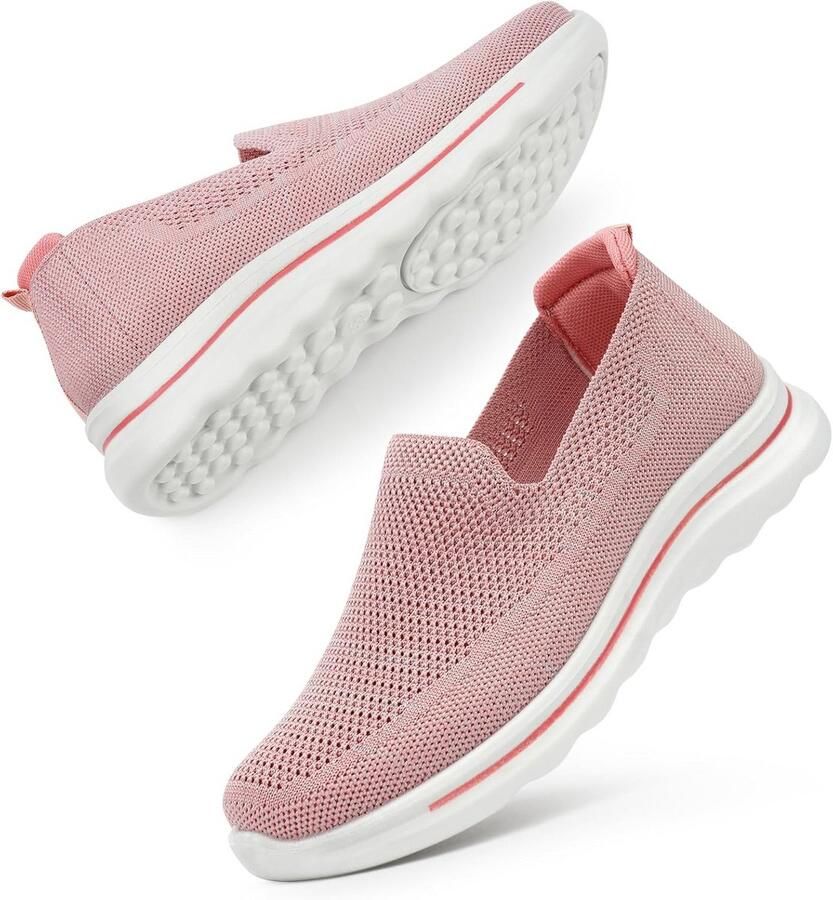 Comfortabele Slip-on Sneakers voor Dames Lichtgewicht Ademende Sportschoenen voor Dagelijks Gebruik en Fitness