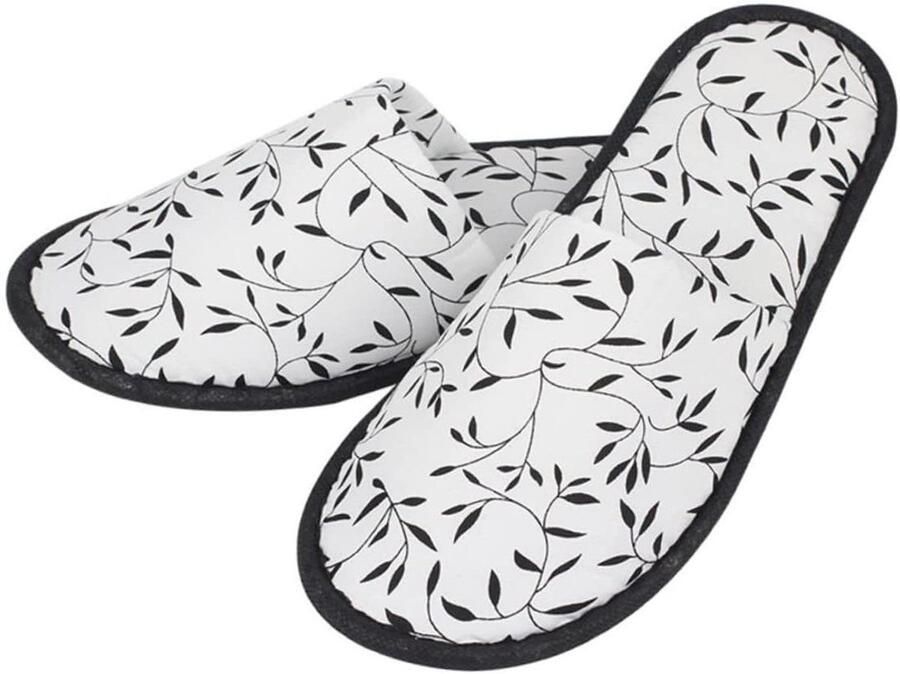 Comfortabele Slip Slippers Hotel Pantoffels Ontspanning Thuis Opvouwbaar en Draagbaar EU Zwart Wit