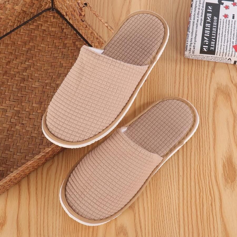 Comfortabele Slippers voor en Ideaal voor Spa Hotel en Thuisgebruik Set van 4 Paar Universele Maat Perfect voor Gasten en Kantoor