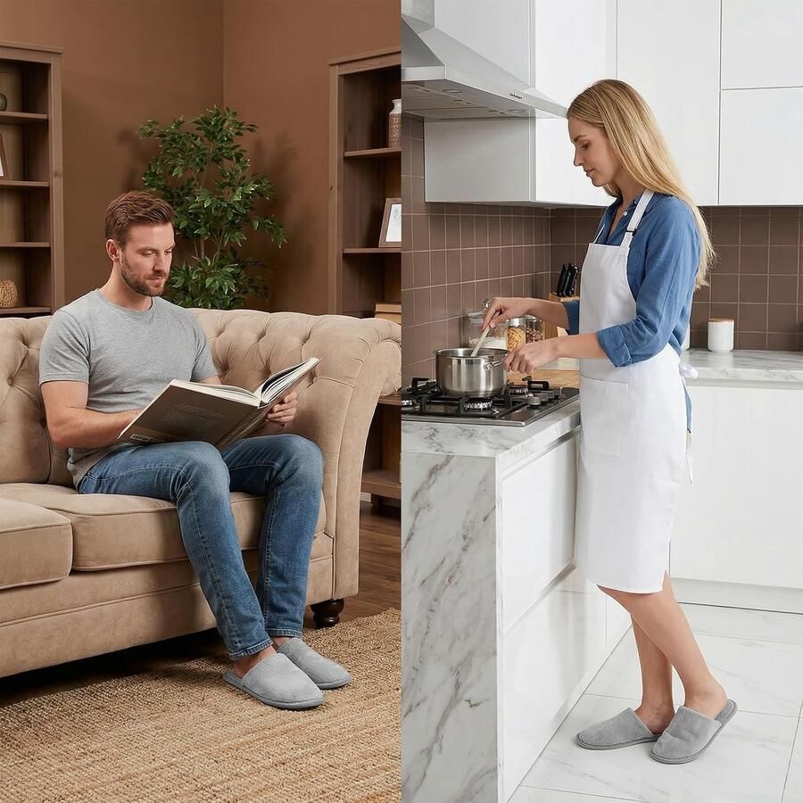 Comfortabele Slippers voor Gasten 3 Paar Dikke Koraalfleece Slippers voor Thuis Reizen en Hotels Unisex