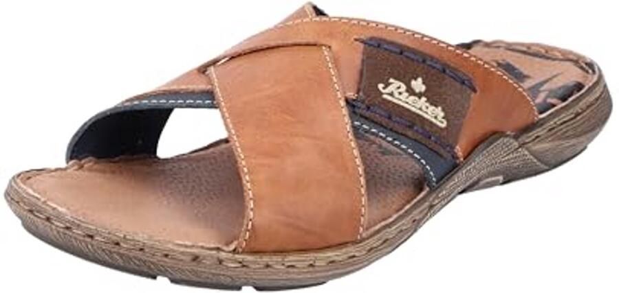 Comfortabele Slippers voor Heren van Glad Leer in Koffiebruin