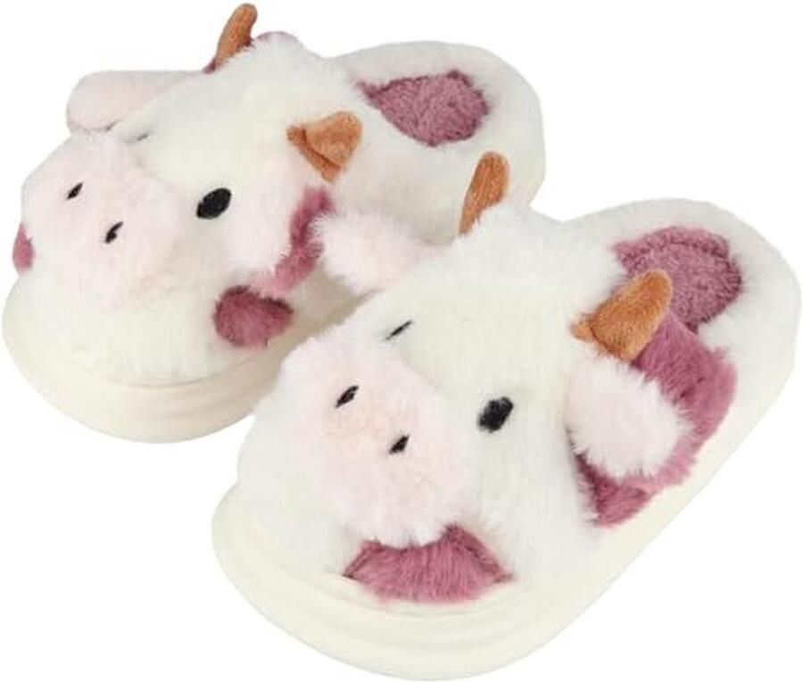Comfortabele Slippers voor Meisjes Warme Pluche Pantoffels met Traagschuim en Antislip