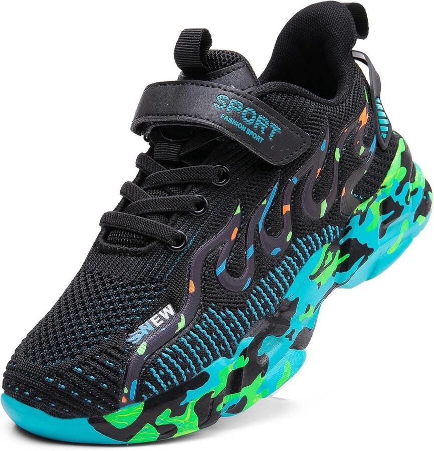 Comfortabele Kinder Sneakers Zwart Sportschoenen voor en t m 39)