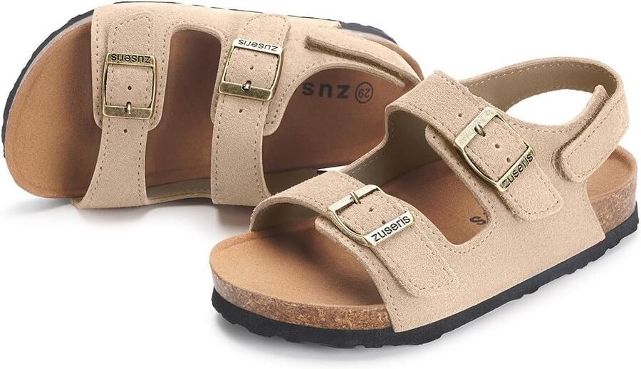 Comfortabele Suède Kindersandalen met Antislip Kurkzool
