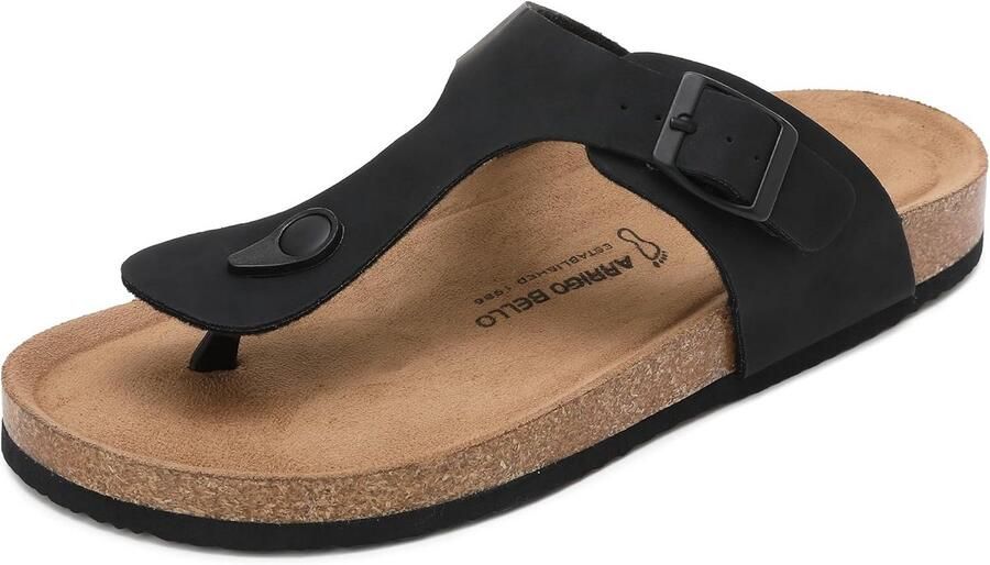 Comfortabele Teenslippers Heren met Steunzool en Verstelbare Bandjes Antislip Zomersandalen