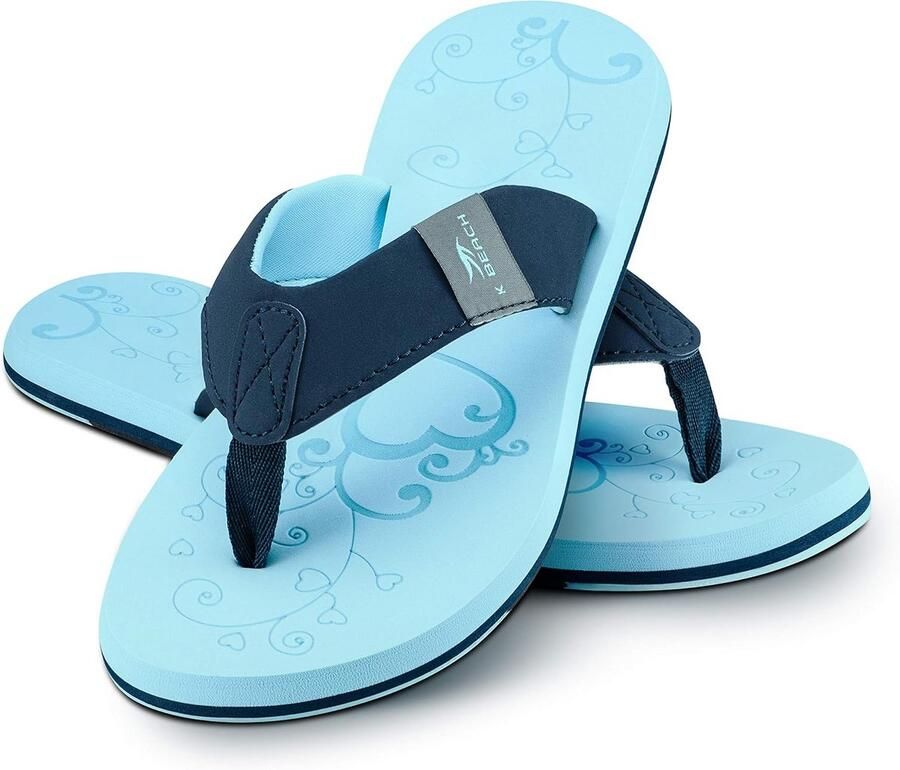 Comfortabele Teenslippers Turquoise Blauw voor Strand en Vrije Tijd