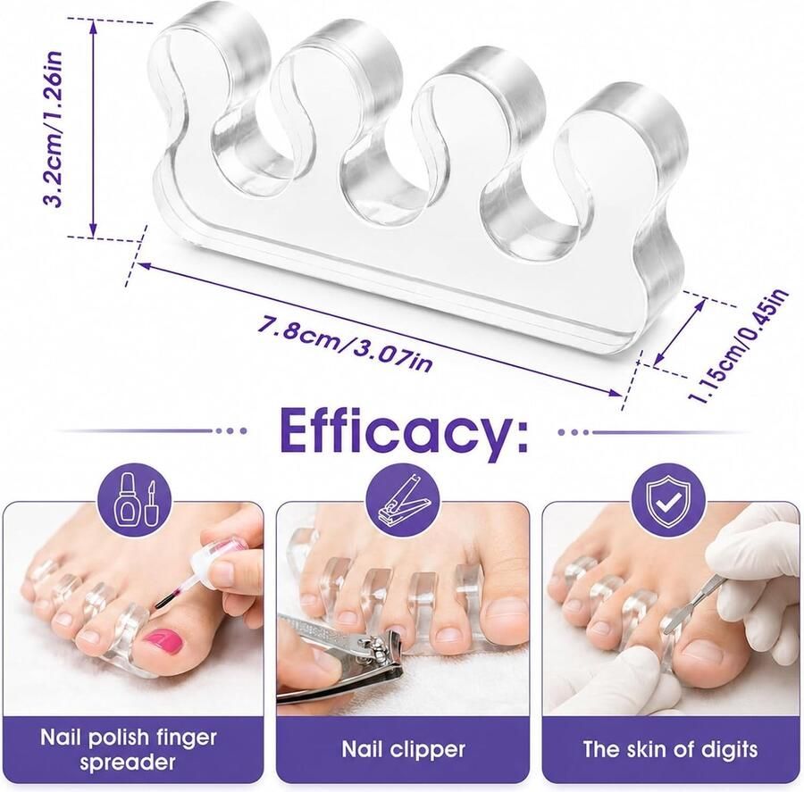 Comfortabele teenslippers van siliconen met teenspreider voor pedicure geschikt voor nen en transparant design