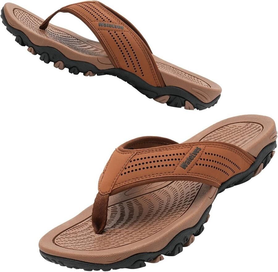 Comfortabele Teenspreider Sandalen Heren Leer met Steunzool Zomer Slippers