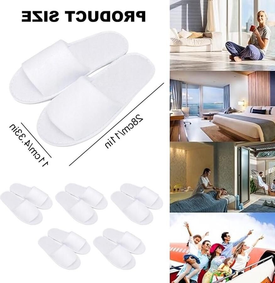 Comfortabele Terry Slippers voor Thuis en Op Reis 5 Paar Unisex Antislip en Wasbaar Ideaal voor Feesten en Commercieel Gebruik