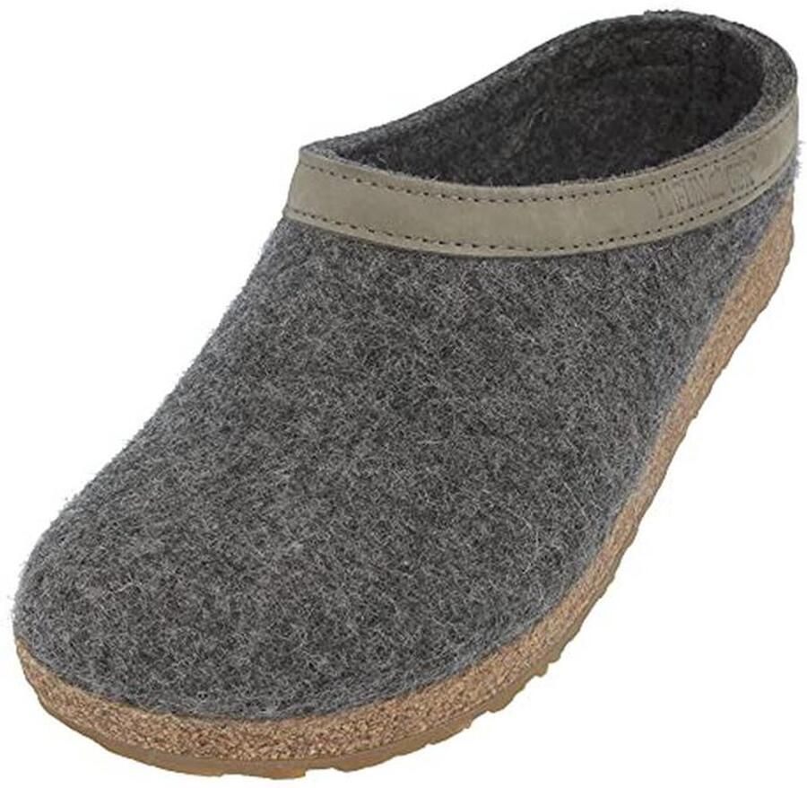 Comfortabele uniseks slippers met open rug van wolvilt