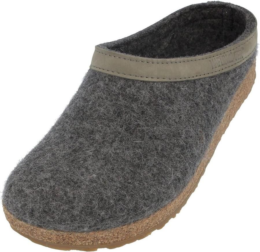 Comfortabele uniseks slippers met open rug van wolvilt
