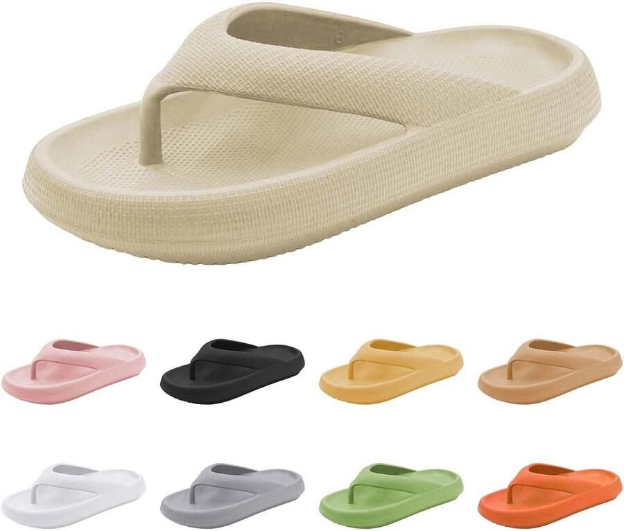 Comfortabele Unisex Slippers met Dikke Zachte Zool Antislip Teenslippers voor en