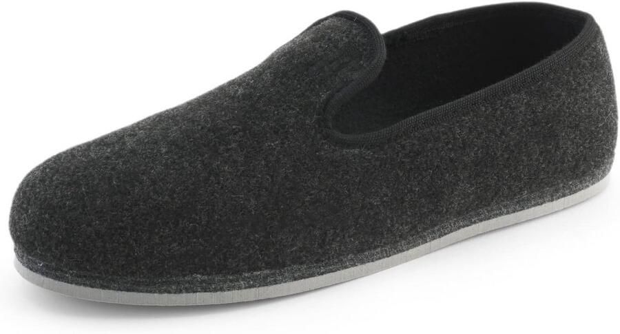 Comfortabele Vilten Instappers met Antislip Rubberen Zool Warme Sloffen voor en