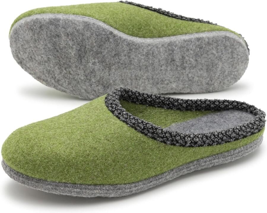 Comfortabele Vilten Pantoffels met Dikke Vilten Zool &